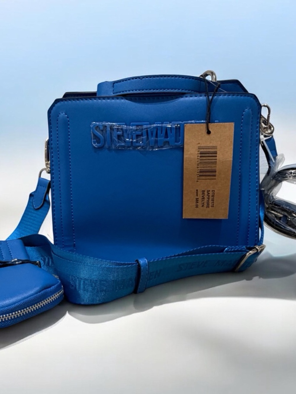 NWT Steve Madden Bevelyn Sapphire Satchel Shoulder Bag